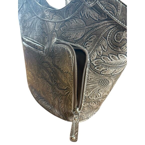 Cowgirl Trendy Tote Bag Concealed Weapon Rhinestone Studded Turquiose Southwest - Picture 11 of 14